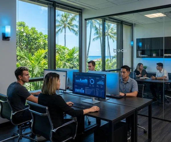 Nekko Digital team working in their Honolulu office