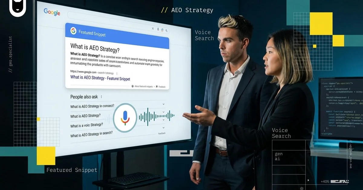 Answer Engine Optimization showing featured snippets and voice search results