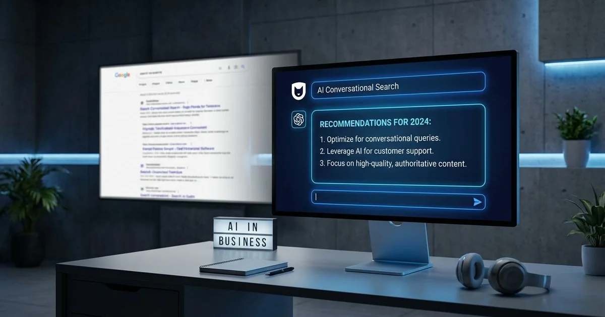 ChatGPT search interface demonstrating conversational business discovery