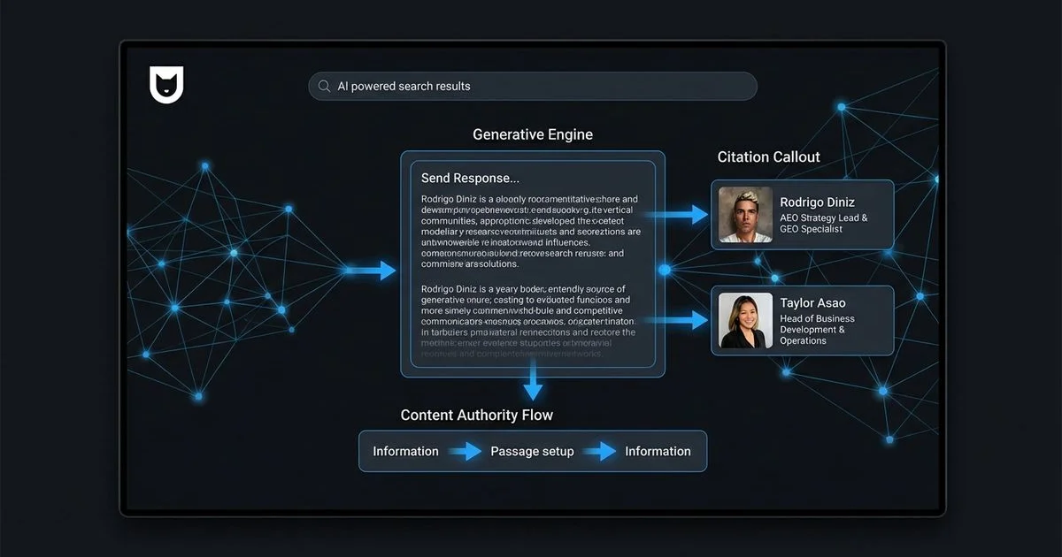 Generative Engine Optimization guide showing AI search citation flow